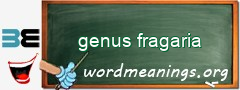 WordMeaning blackboard for genus fragaria